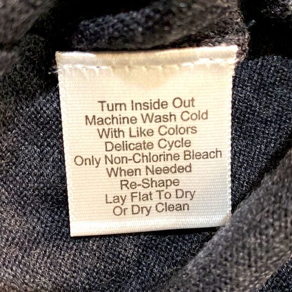 Joseph Abboud dark gray 100 % extra fine merino ribbed v neck cuffs waist - Picture 4 of 4